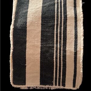 Black and Natural Striped Placemats. 19 x 13